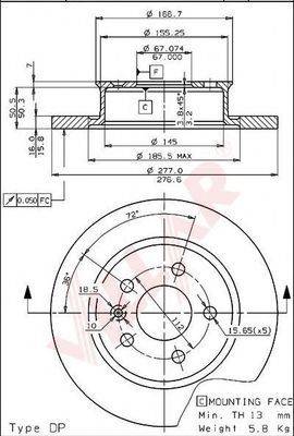VILLAR 6281785 гальмівний диск