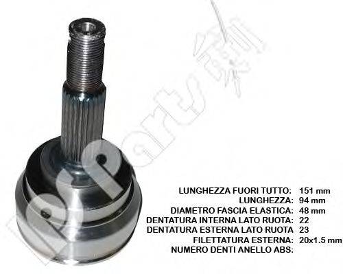 IPS PARTS ICJ10194 Шарнірний комплект, приводний вал