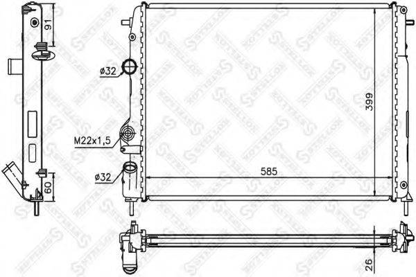 STELLOX 1025038SX Радіатор, охолодження двигуна