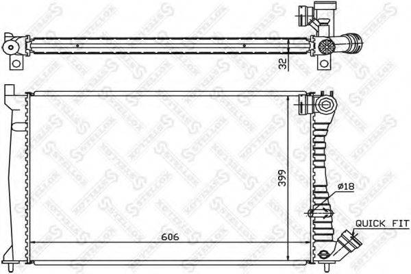 STELLOX 1025276SX Радіатор, охолодження двигуна