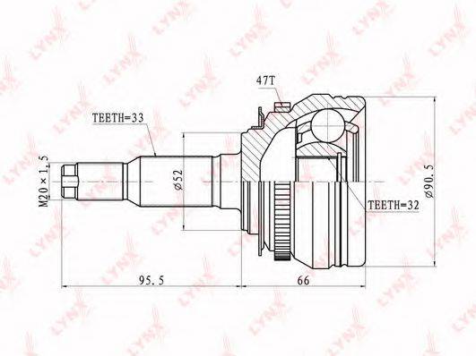 LYNXAUTO CO1839A Шарнірний комплект, приводний вал