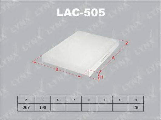 LYNXAUTO LAC505 Фільтр, повітря у внутрішньому просторі