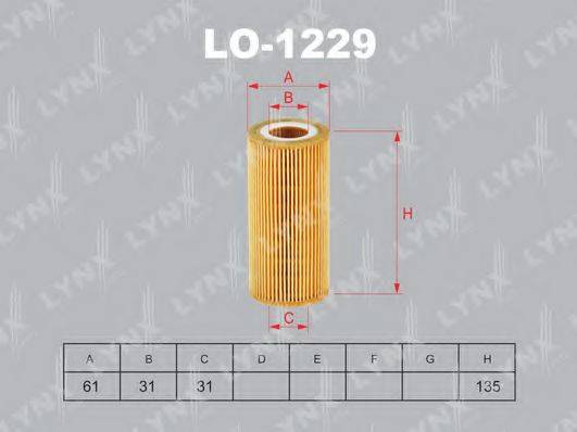 LYNXAUTO LO1229 Масляний фільтр