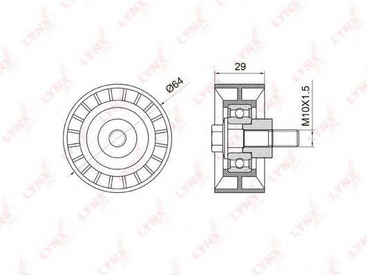 LYNXAUTO PB3006 Паразитний / Ведучий ролик, зубчастий ремінь