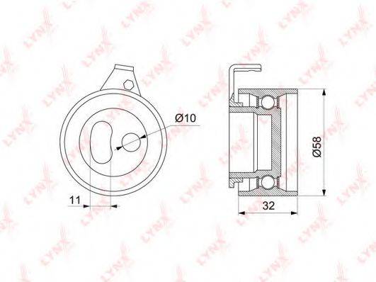 LYNXAUTO PB1217 Натяжний ролик, ремінь ГРМ