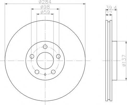 HELLA PAGID 8DD355105481 гальмівний диск