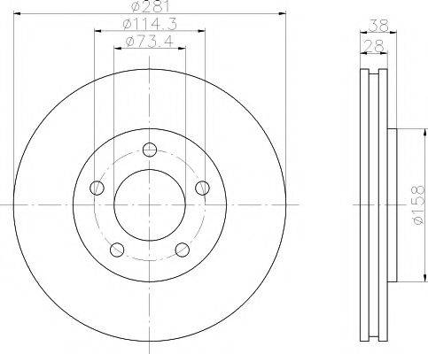 HELLA PAGID 8DD355107891 гальмівний диск