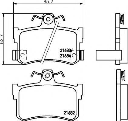 HELLA PAGID 8DB355018611 Комплект гальмівних колодок, дискове гальмо