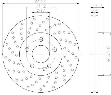 HELLA PAGID 8DD355119611 гальмівний диск