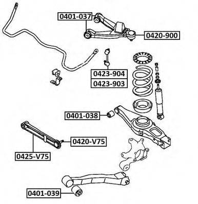 ASVA 0401037 Підвіска, важіль незалежної підвіски колеса