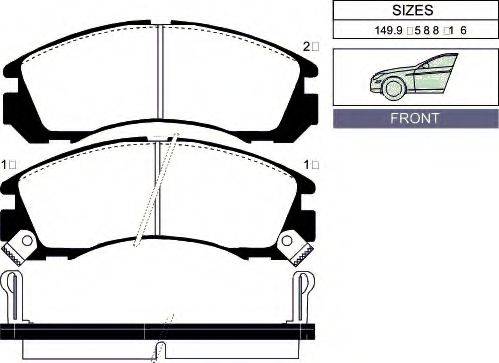 GOODWILL 1023F Комплект гальмівних колодок, дискове гальмо