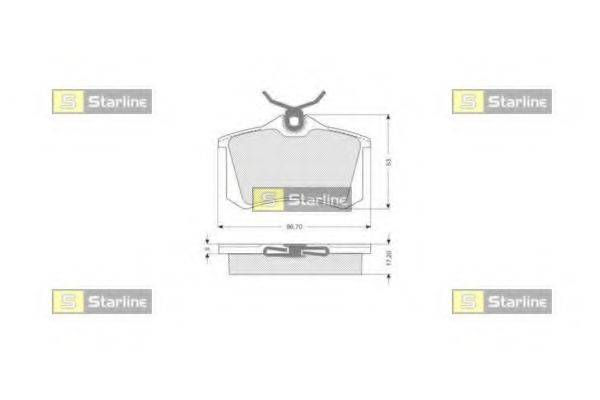 STARLINE BDS002S Комплект гальмівних колодок, дискове гальмо