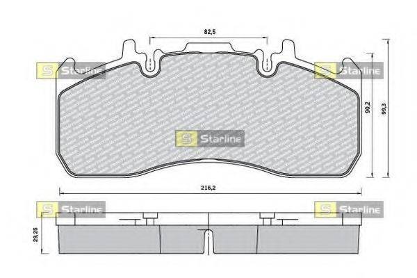 STARLINE BDT023 Комплект гальмівних колодок, дискове гальмо