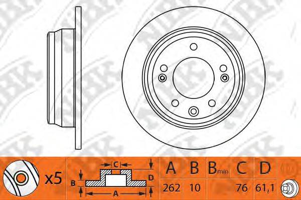NIBK RN1307 гальмівний диск