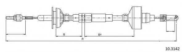 CABOR 103142 Трос, управління зчепленням