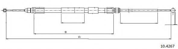 CABOR 104267 Трос, стоянкова гальмівна система