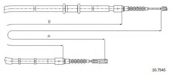 CABOR 107545 Трос, стоянкова гальмівна система