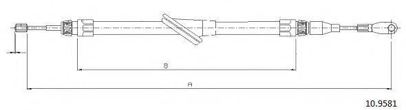CABOR 109581 Трос, стоянкова гальмівна система