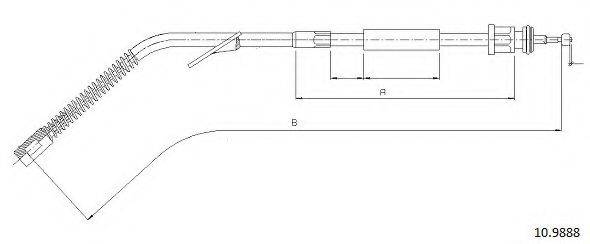 CABOR 109888 Трос, стоянкова гальмівна система