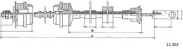 CABOR 11303 Трос, управління зчепленням