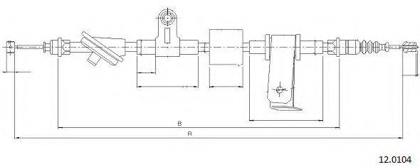 CABOR 120104 Трос, стоянкова гальмівна система