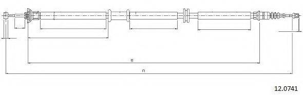 CABOR 120741 Трос, стоянкова гальмівна система