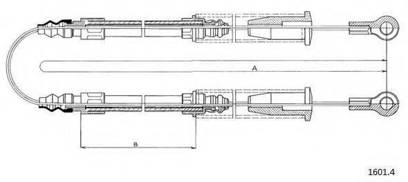 CABOR 16014 Трос, стоянкова гальмівна система