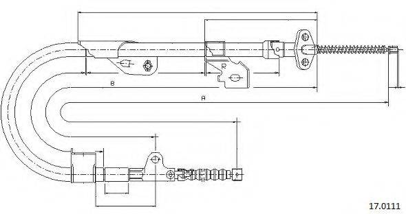 CABOR 170111 Трос, стоянкова гальмівна система