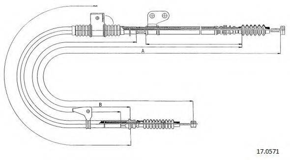 CABOR 170571 Трос, стоянкова гальмівна система