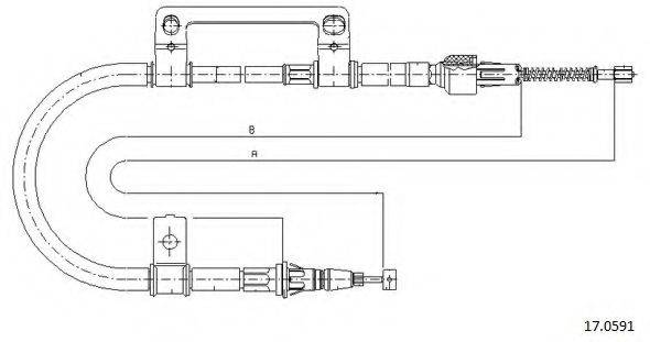 CABOR 170591 Трос, стоянкова гальмівна система