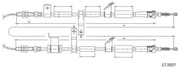 CABOR 175057 Трос, стоянкова гальмівна система