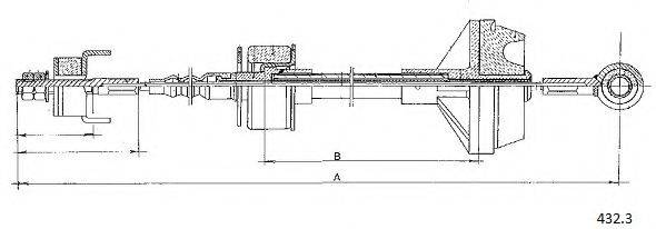 CABOR 4323 Трос, управління зчепленням
