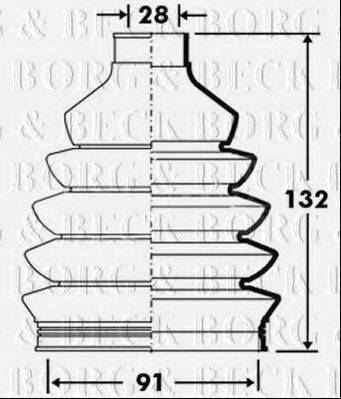 BORG & BECK BCB2386 Пильовик, приводний вал