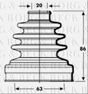 BORG & BECK BCB2801 Пильовик, приводний вал