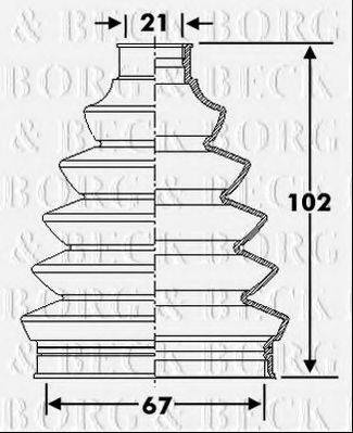 BORG & BECK BCB6277 Пильовик, приводний вал