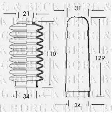 BORG & BECK BSG3005 Пильовик, рульове управління