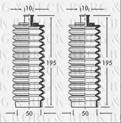 BORG & BECK BSG3028 Пильовик, рульове управління