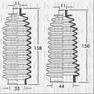 BORG & BECK BSG3149 Пильовик, рульове управління