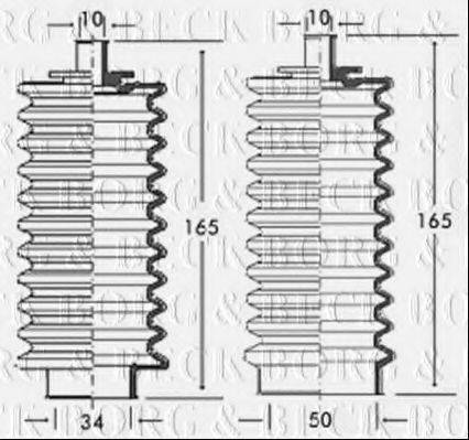 BORG & BECK BSG3156 Пильовик, рульове управління