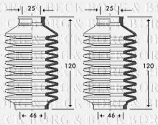 BORG & BECK BSG3261 Пильовик, рульове управління