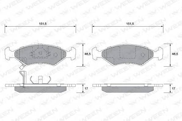WEEN 1511162 Комплект гальмівних колодок, дискове гальмо
