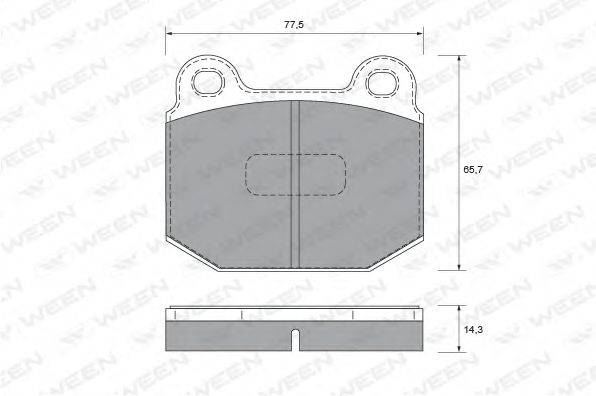 WEEN 1511908 Комплект гальмівних колодок, дискове гальмо