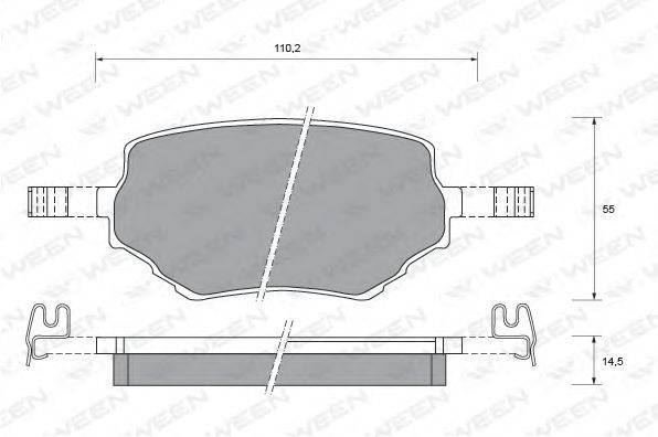 WEEN 1512145 Комплект гальмівних колодок, дискове гальмо