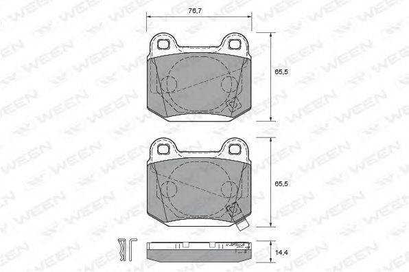 WEEN 1512313 Комплект гальмівних колодок, дискове гальмо