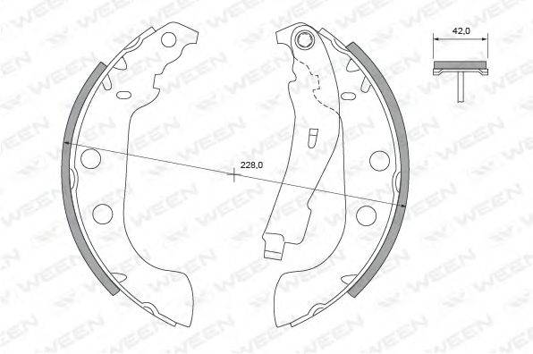 WEEN 1522324 Комплект гальмівних колодок