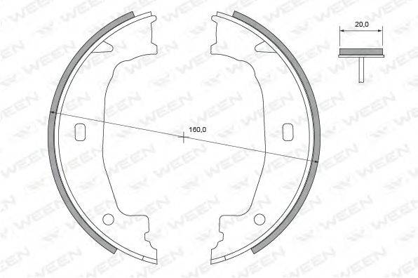 WEEN 1522345 Комплект гальмівних колодок, стоянкова гальмівна система