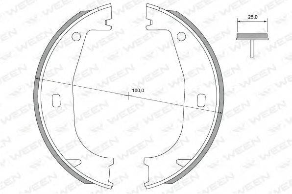 WEEN 1522396 Комплект гальмівних колодок, стоянкова гальмівна система