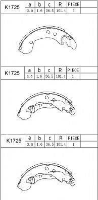 ASIMCO K1725 Комплект гальмівних колодок