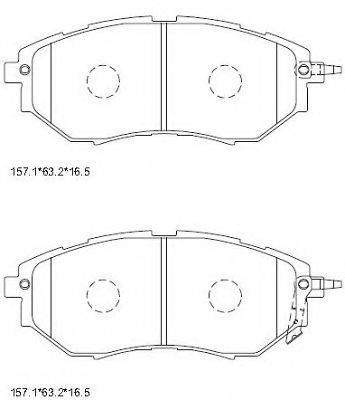 ASIMCO KD3723 Комплект гальмівних колодок, дискове гальмо