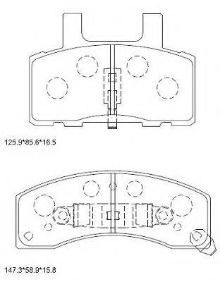 ASIMCO KD6761 Комплект гальмівних колодок, дискове гальмо